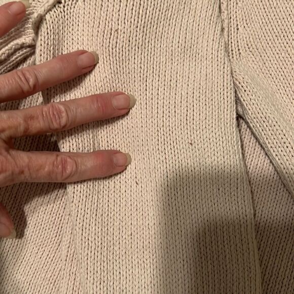 J Crew size XS cream long sleeve angled zip front floppy collar cardigan GUC - Picture 7 of 7